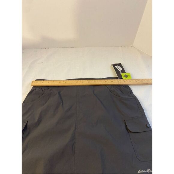 Eddie Bauer Christine skirt skort large new gray 2 way stretch forged iron #elk0 - Picture 4 of 8